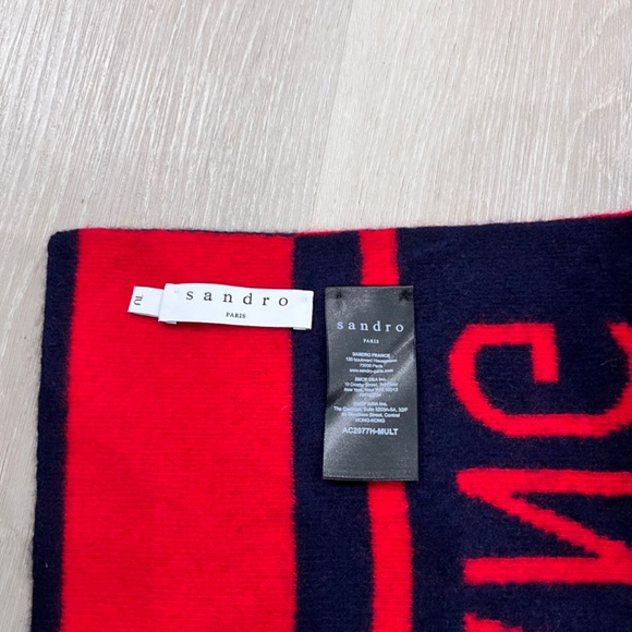 Sandro ‘Cool Gang’ Reversible Wool Scarf - Picture 5 of 5
